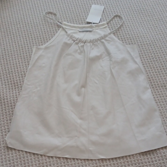 Zara Cream Gathered Neck Top - Picture 1 of 6